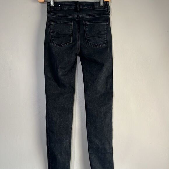 American Eagle next level stretch black distressed denim jeans - Picture 4 of 6